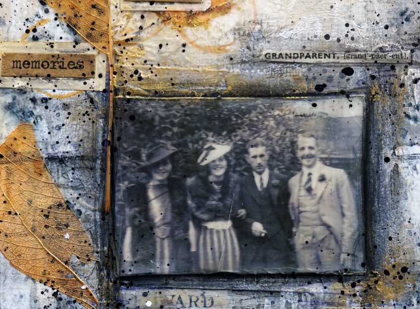 A close up of 'Edward' and Gran's wedding photo.